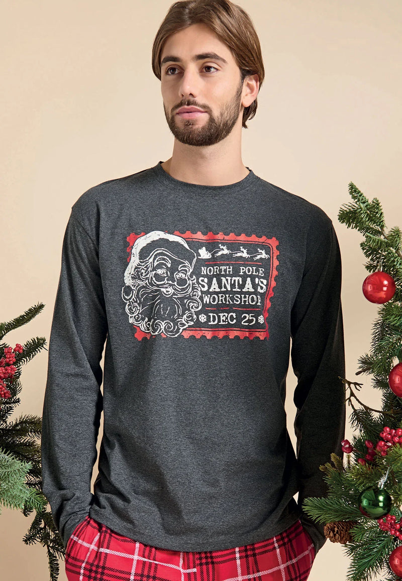 Pigiama Lungo Uomo Emilio Charcol Grigio Melange - Amo La Casa Shop