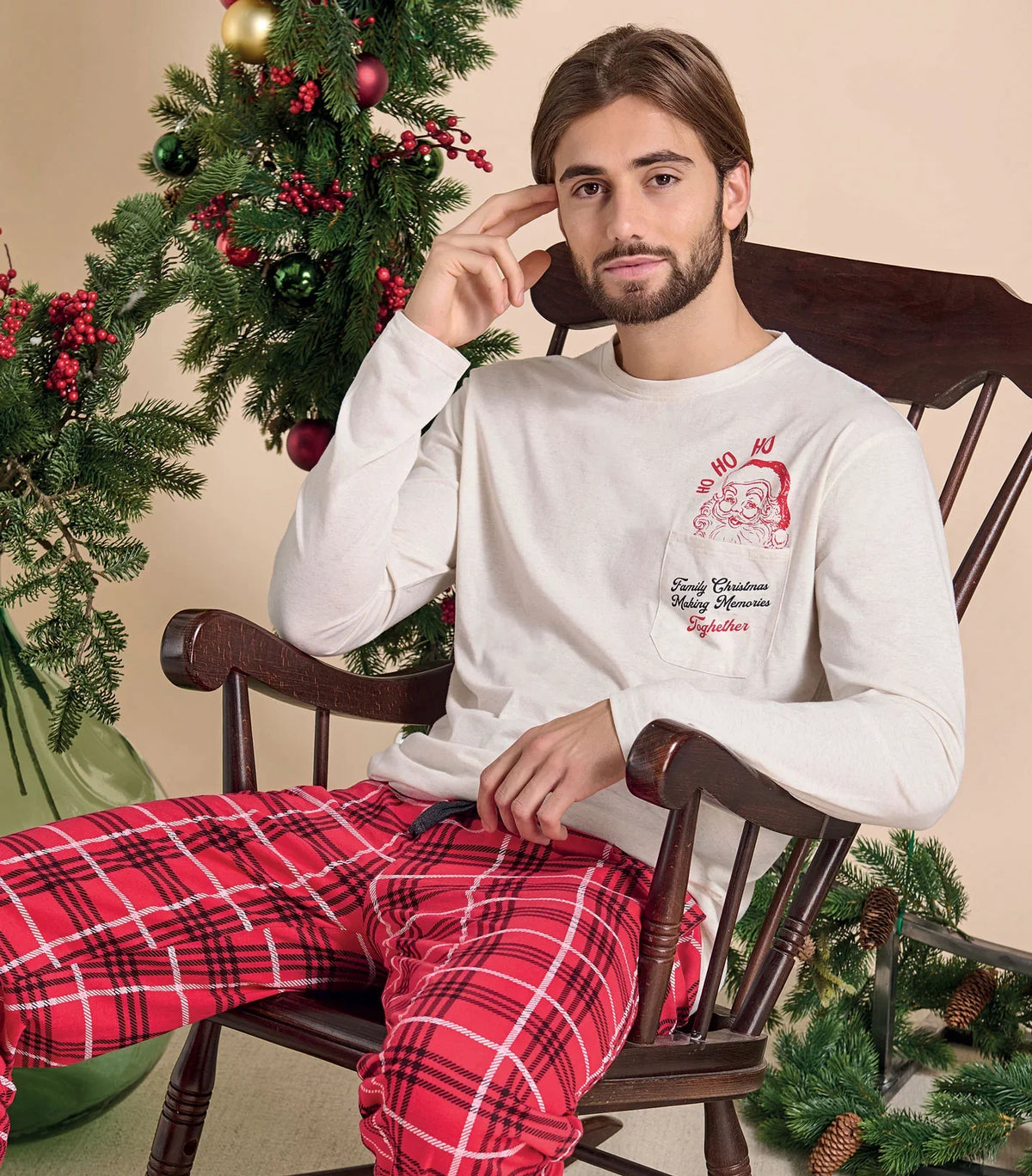 Pigiama Lungo Uomo Emilio Oat Melange - Amo La Casa Shop