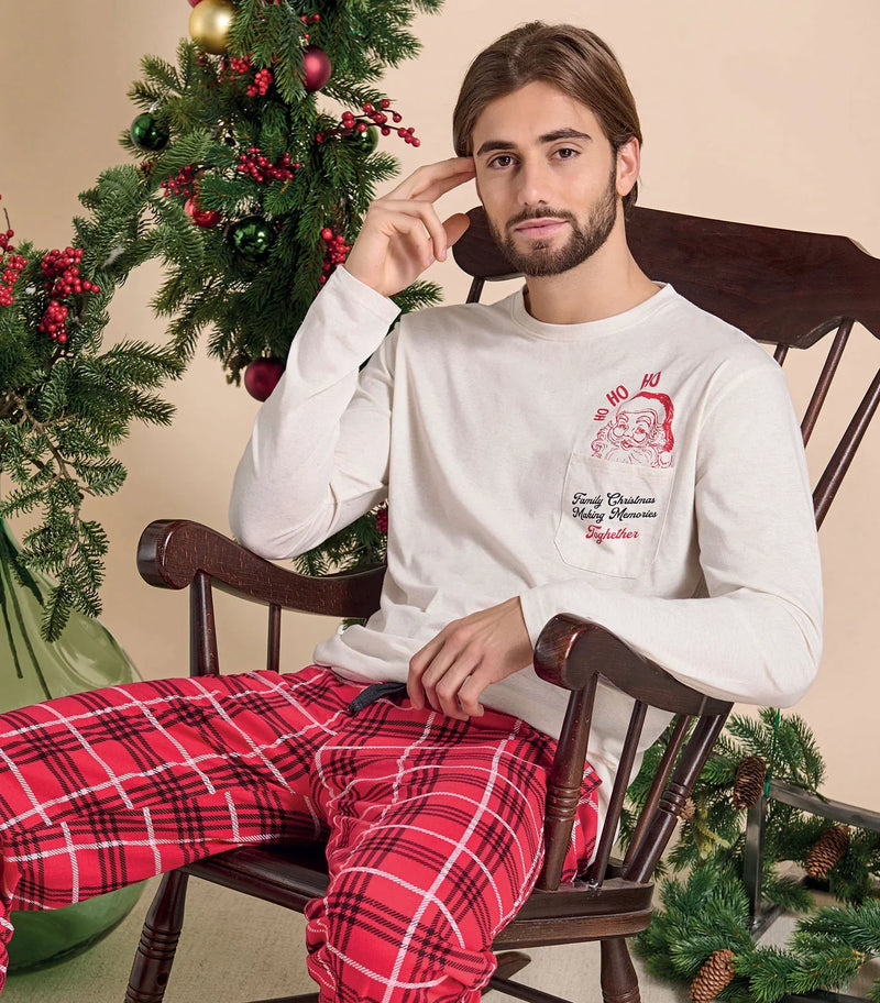 Pigiama Lungo Uomo Emilio Oat Melange - Amo La Casa Shop