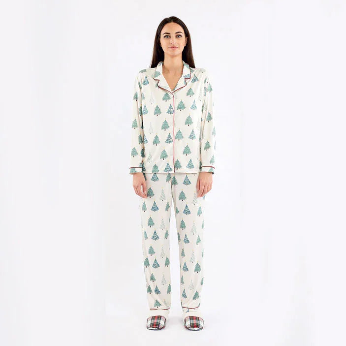 Pigiama Lungo Donna Alisee Verde - Amo La Casa Shop