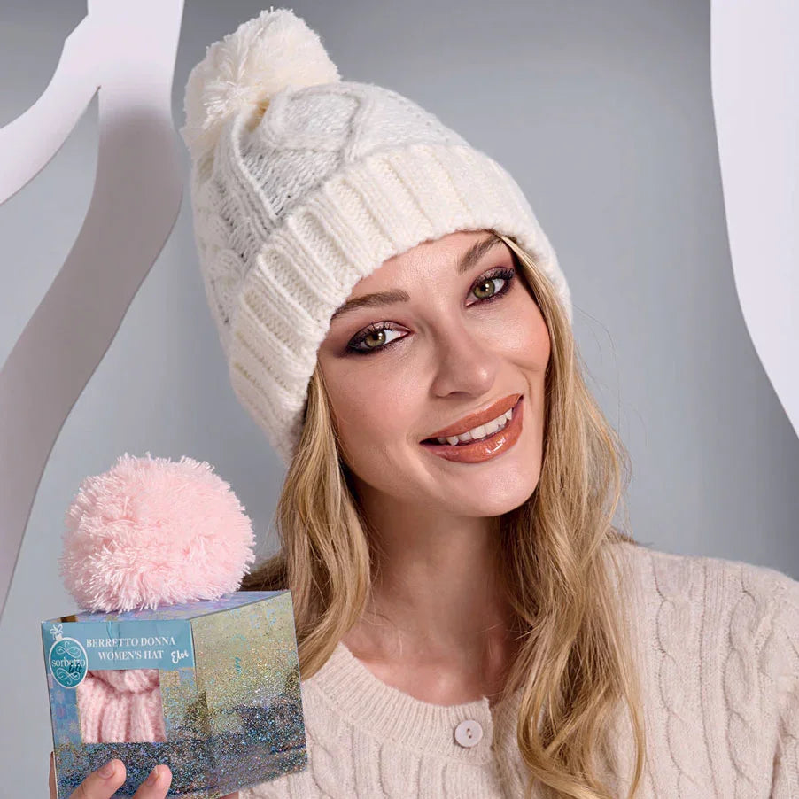 Berretto In Pile International Headwear Invernale Unisex, Bianco, Girocollo