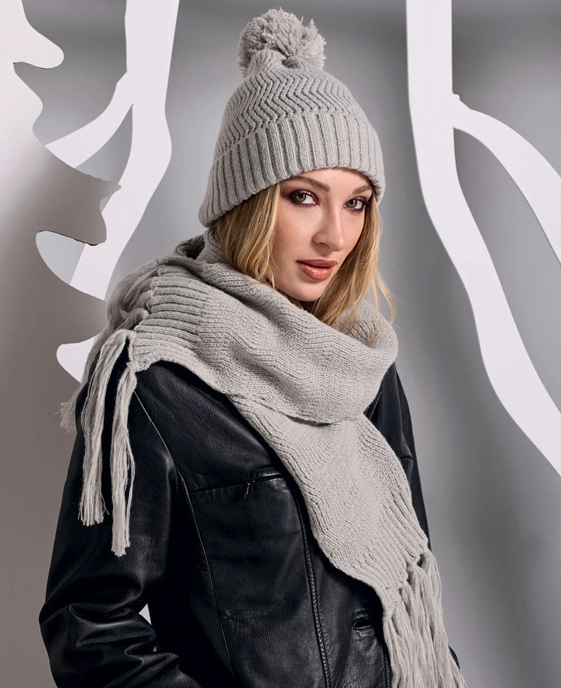 Set Berretto + Sciarpa Femke Taglia Unica Grigio - Amo La Casa Shop