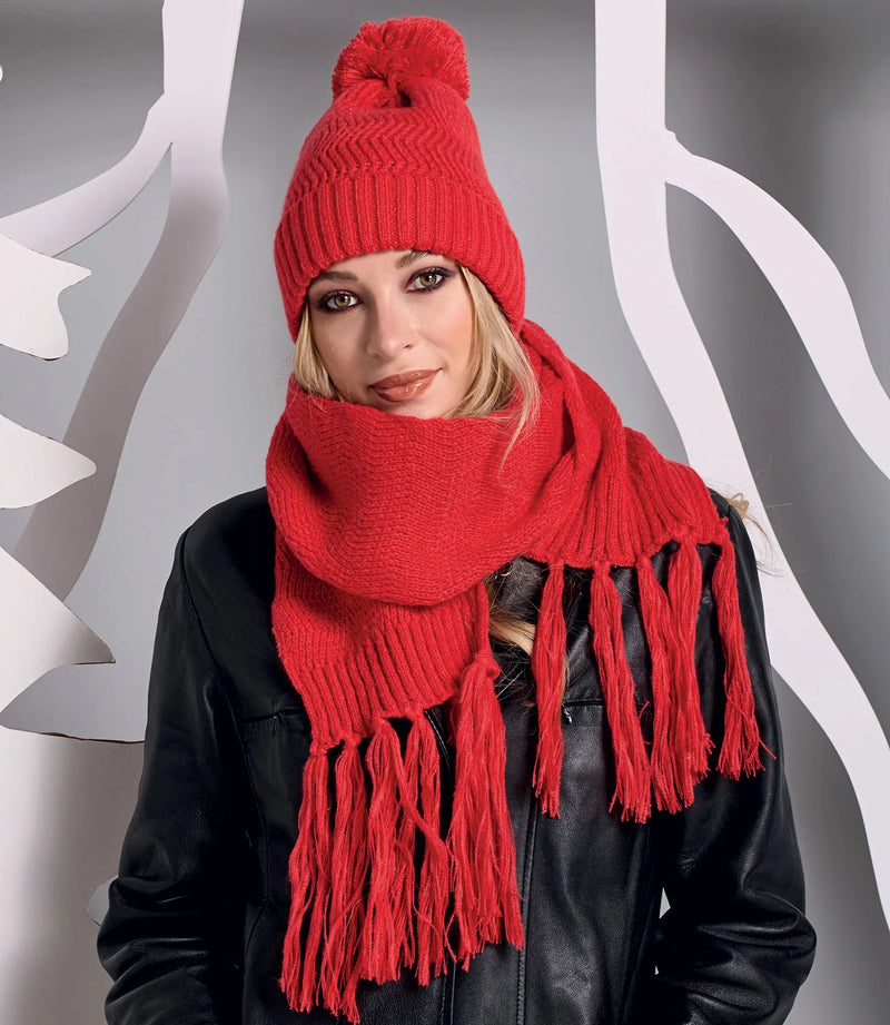 Set Berretto + Sciarpa Femke Taglia Unica Rosso - Amo La Casa Shop