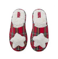 THUN® Pantofole Donna Thunland Tartan Stella Rosso - Amo La Casa Shop