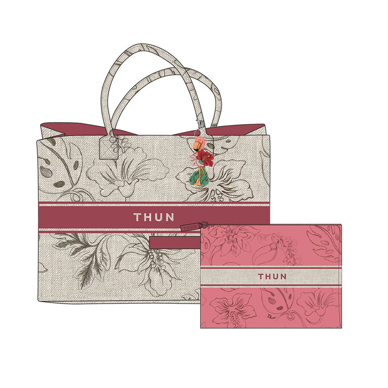 THUN® Borsa Mare con Pochette + Charm Mare Donna One Size Beige