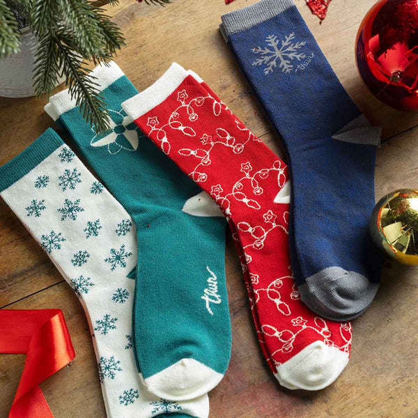 THUN® Set Barattolo 4 Calzini Pressati Uomo Bosco D'Inverno - Assortiti One Size Assorted
