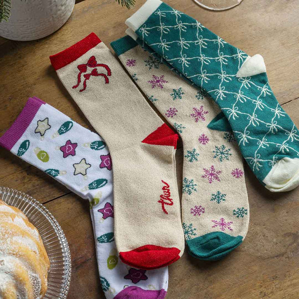 THUN® Set Barattolo 4 Calzini Pressati Donna Bosco D'Inverno - Assortiti One Size Assorted