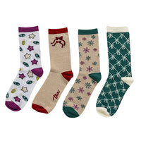 THUN® Set Barattolo 4 Calzini Pressati Donna Bosco D'Inverno - Assortiti One Size Assorted