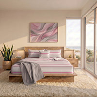 Completo Letto Matrimoniale in Cotone con Stampa - Fantasia Romeo Pink