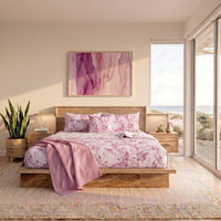 Completo Letto Matrimoniale in Cotone con Stampa - Fantasia Tosca Pink