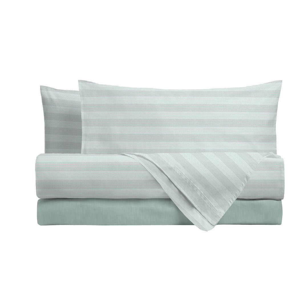 Completo Letto Matrimoniale in Cotone con Stampa - Fantasia Fabrizio Aqua