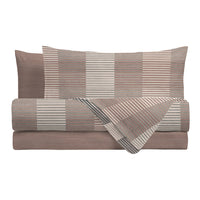 Completo Letto Matrimoniale in Cotone con Stampa - Fantasia Hug Me Gilbert Taupe