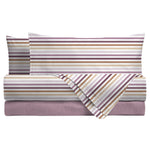 Completo Letto Singolo in Puro Cotone Elegance con Stampa - Fantasia Gustave Malva