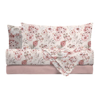 Happidea Completo Letto in Cotone con Stampa Matrimoniale Gwen Pink
