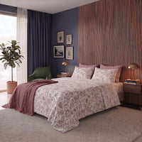 Happidea Completo Letto Matrimoniale in Flanella di Cotone con Stampa Adelia Pink