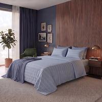 Happidea Completo Letto Matrimoniale in Flanella di Cotone con Stampa Cedric Light Blue