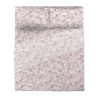 Happidea Completo Letto Matrimoniale in Flanella di Cotone con Stampa Adelia Pink