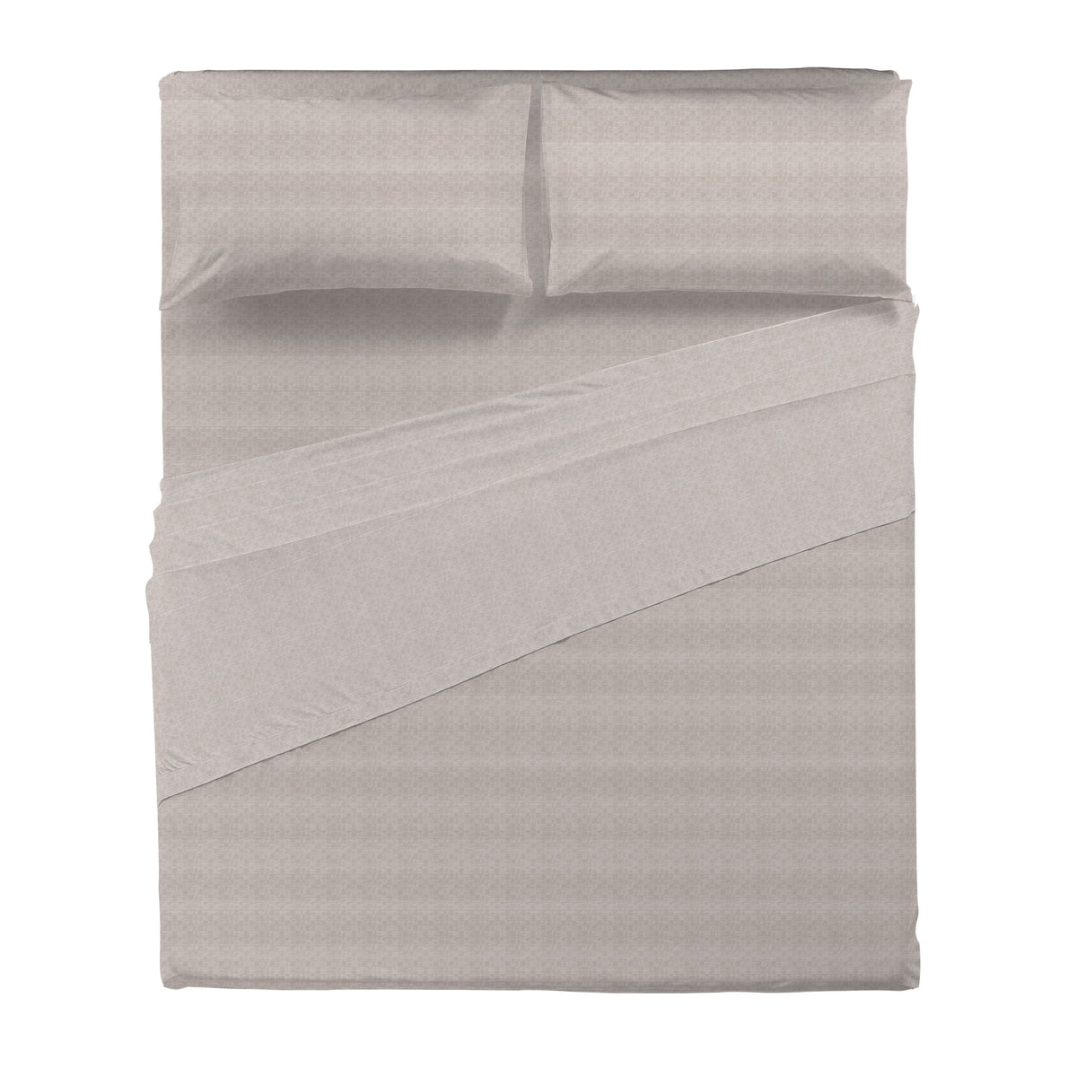 Happidea Completo Letto Matrimoniale in Flanella di Cotone con Stampa Cedric Beige