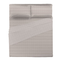 Happidea Completo Letto Matrimoniale in Flanella di Cotone con Stampa Cedric Beige