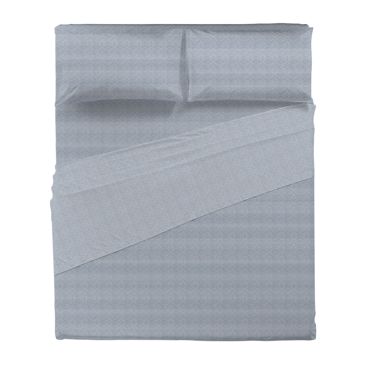 Happidea Completo Letto Matrimoniale in Flanella di Cotone con Stampa Cedric Light Blue
