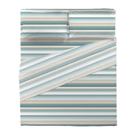 Happidea Completo Letto Matrimoniale in Flanella di Cotone con Stampa Ruby Teal