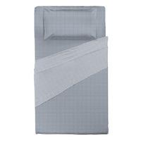 Happidea Completo Letto Piazza e Mezza in Flanella di Cotone con Stampa Cedric Light Blue