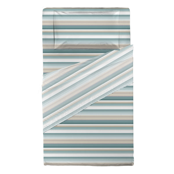 Happidea Completo Letto Piazza e Mezza in Flanella di Cotone con Stampa Ruby Teal