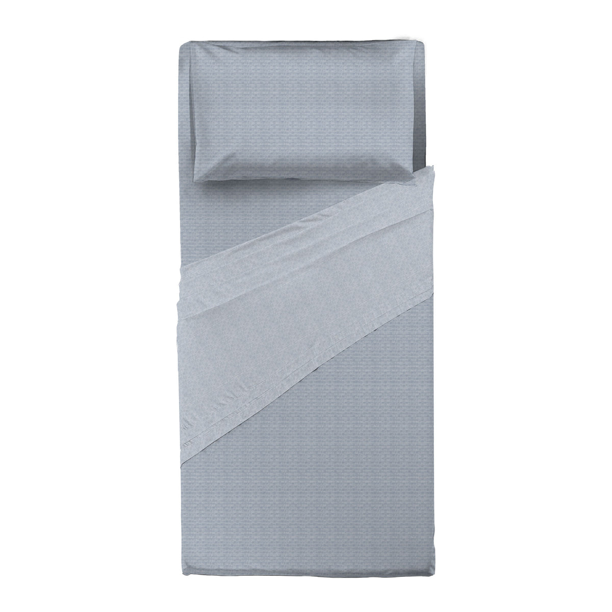Happidea Completo Letto Singolo in Flanella di Cotone con Stampa Cedric Light Blue