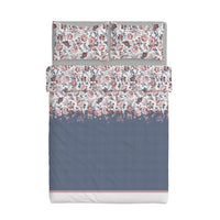 Happidea Completo Letto Matrimoniale in Cotone con Stampa 2 in 1 Emmatheo Blue