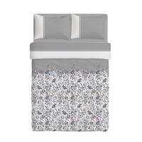 Happidea Completo Letto Matrimoniale in Cotone con Stampa 2 in 1 Emmatheo Grey