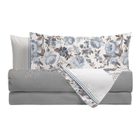 Happidea Completo Letto Matrimoniale in Cotone con Stampa 2 in 1 Emmatheo Grey