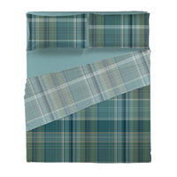 Happidea Completo Letto in Cotone con Stampa Matrimoniale Clinton Teal