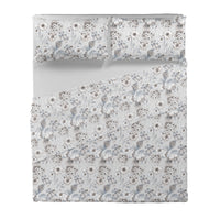 Happidea Completo Letto in Cotone con Stampa Matrimoniale Gwen Greige