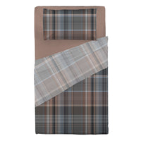 Happidea Completo Letto in Cotone con Stampa Piazza e Mezza Clinton Greige