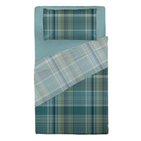 Happidea Completo Letto in Cotone con Stampa Piazza e Mezza Clinton Teal