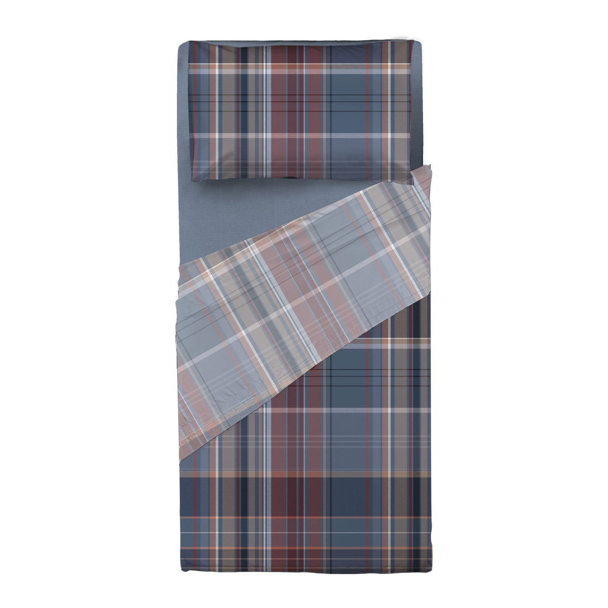 Happidea Completo Letto in Cotone con Stampa Singolo Clinton Blue