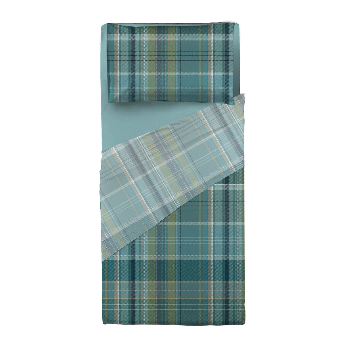Happidea Completo Letto in Cotone con Stampa Singolo Clinton Teal