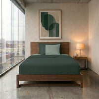 Happidea Completo Letto Piazza e Mezza in Cotone Bicolore Foresta/Salvia