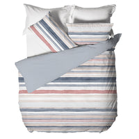 Happidea Parure Copripiumino Matrimoniale in Cotone con Stampa Byron Blue