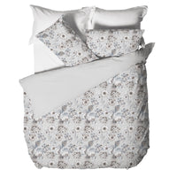 Happidea Parure Copripiumino Matrimoniale in Cotone con Stampa Gwen Greige