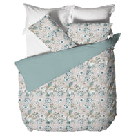 Happidea Parure Copripiumino Matrimoniale in Cotone con Stampa Gwen Teal