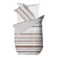 Happidea Parure Copripiumino Piazza e Mezza in Cotone con Stampa Byron Beige