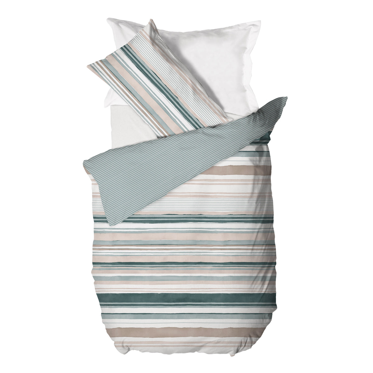 Happidea Parure Copripiumino Piazza e Mezza in Cotone con Stampa Byron Teal