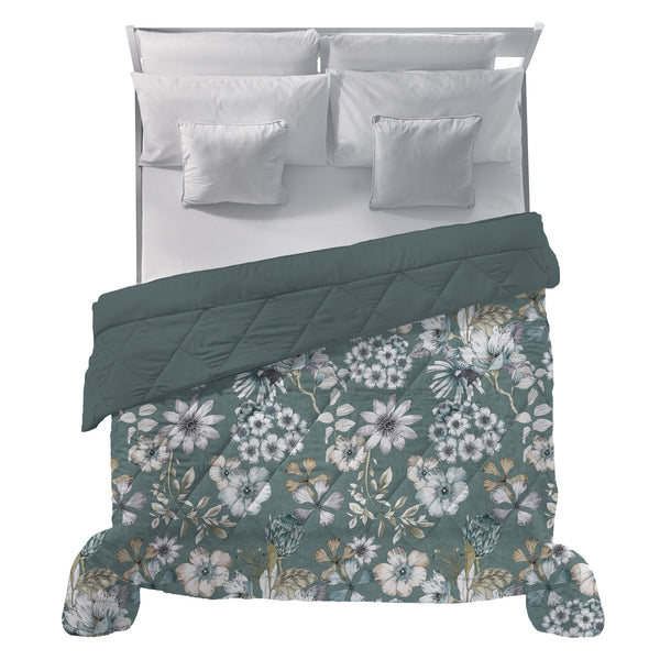 Happidea Trapunta Matrimoniale Soffice con Stampa Gwen Teal