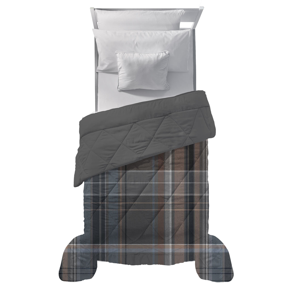 Happidea Trapunta Piazza e Mezza Soffice con Stampa Clinton Grey