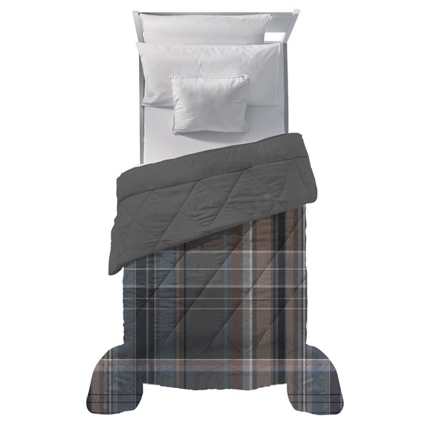 Happidea Trapunta Piazza e Mezza Soffice con Stampa Clinton Grey