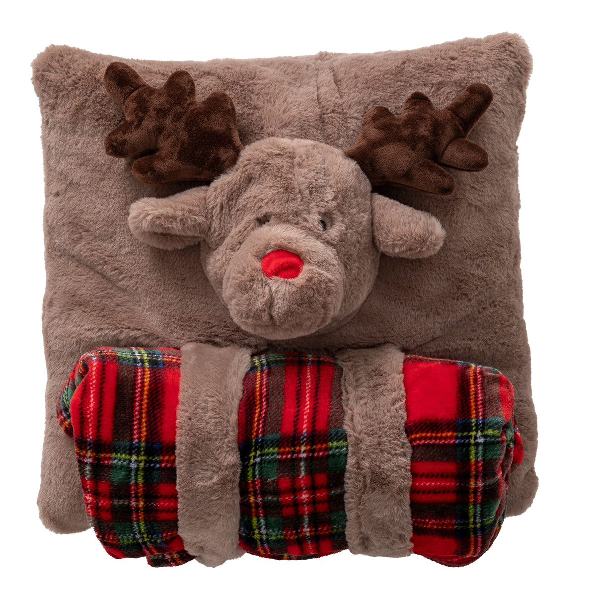 Jolly Gift Kissen mit Decke 120x160 cm Reindeer Beige