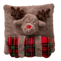 Jolly Gift Kissen mit Decke 120x160 cm Reindeer Beige
