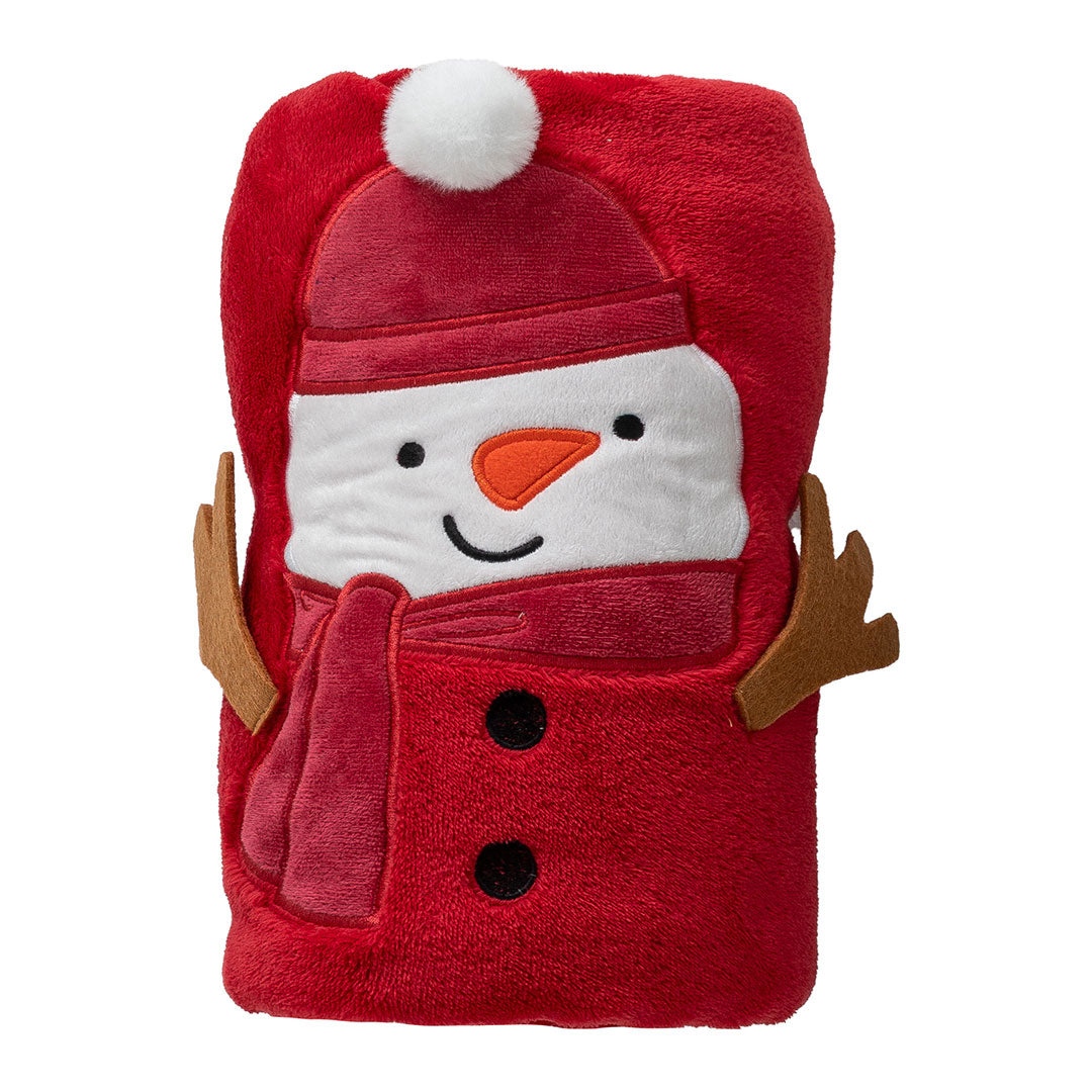 Plaid Cute Jolly Gift 120x160 cm Snowman Red