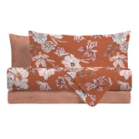 Completo Letto Matrimoniale in Cotone con Stampa - Fantasia Feel Me Julienne Rust